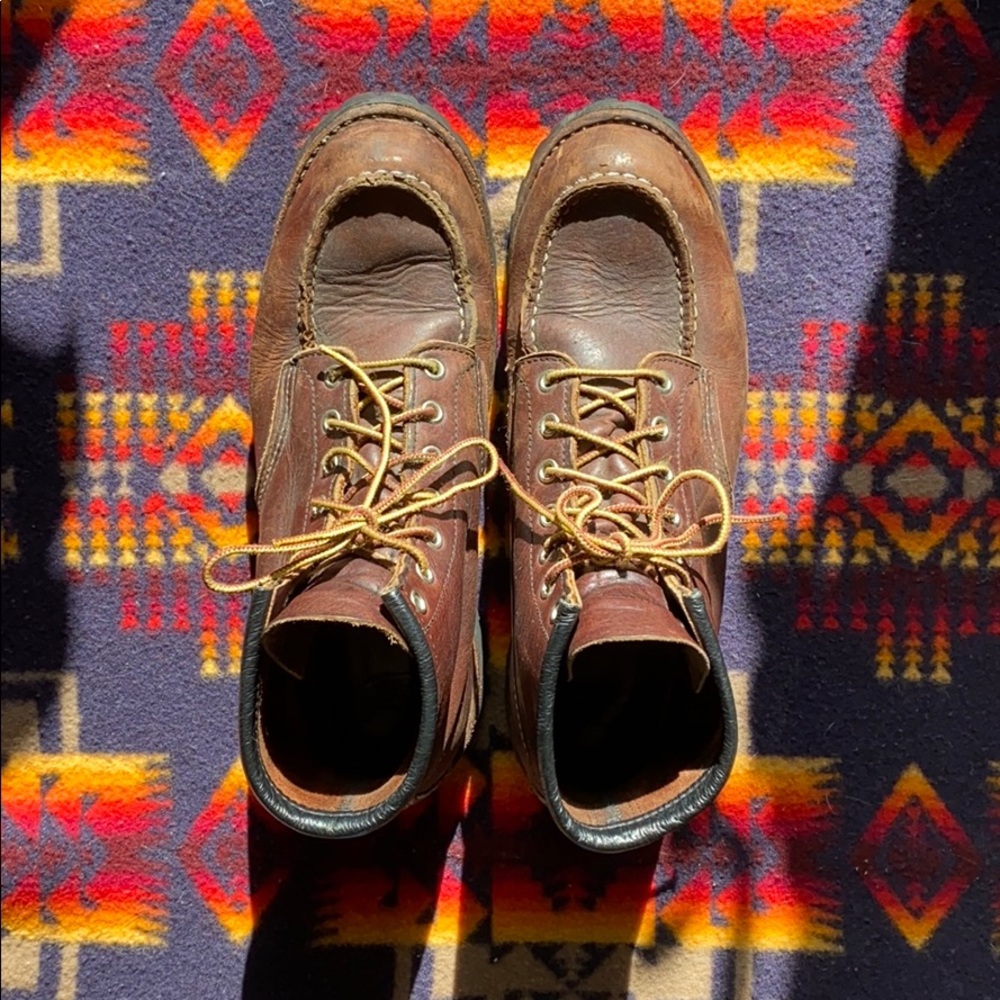 Men's Classic Moc Red Wing Leather Boots Size 9